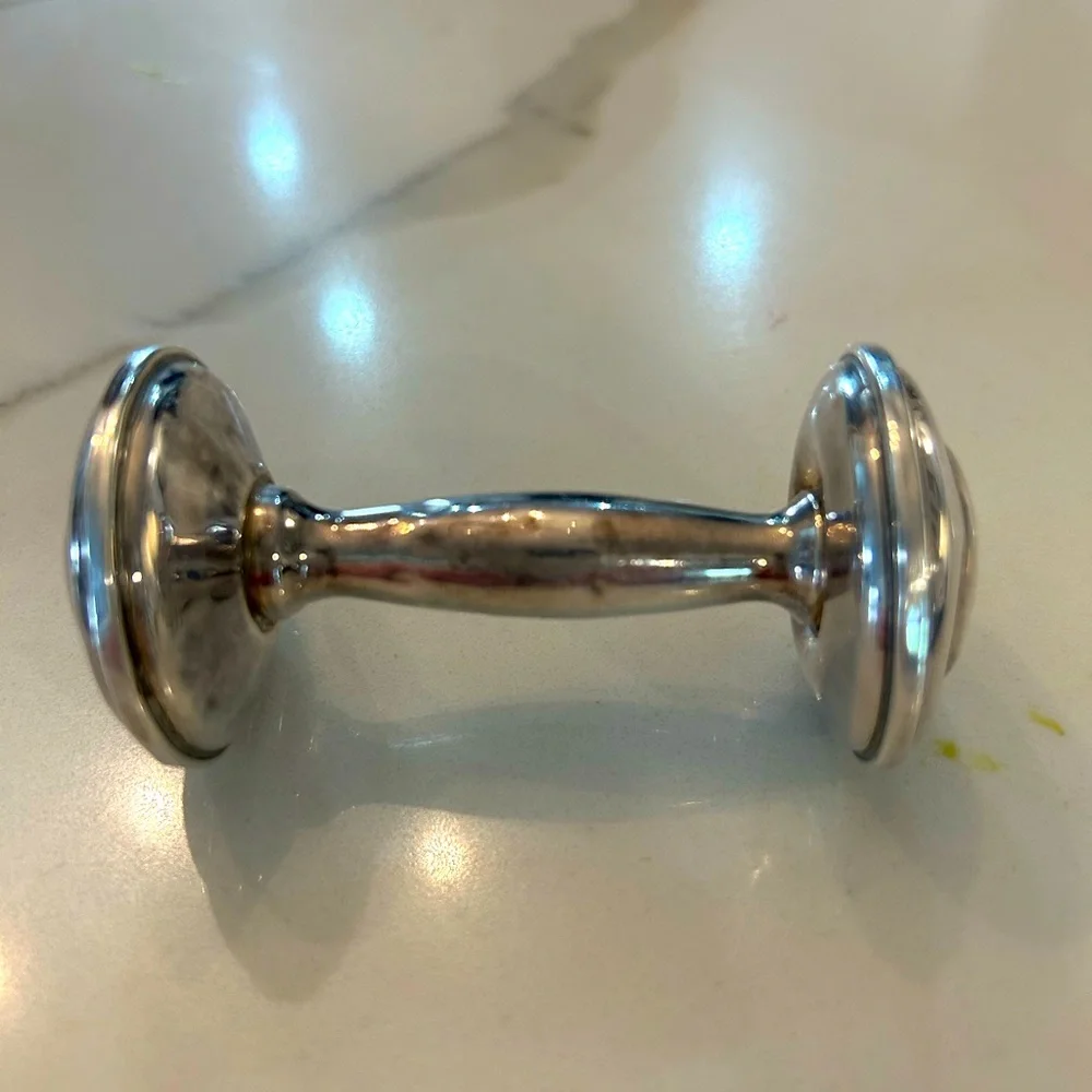 Silver Dumbbell Rattle - Picture 6 of 8